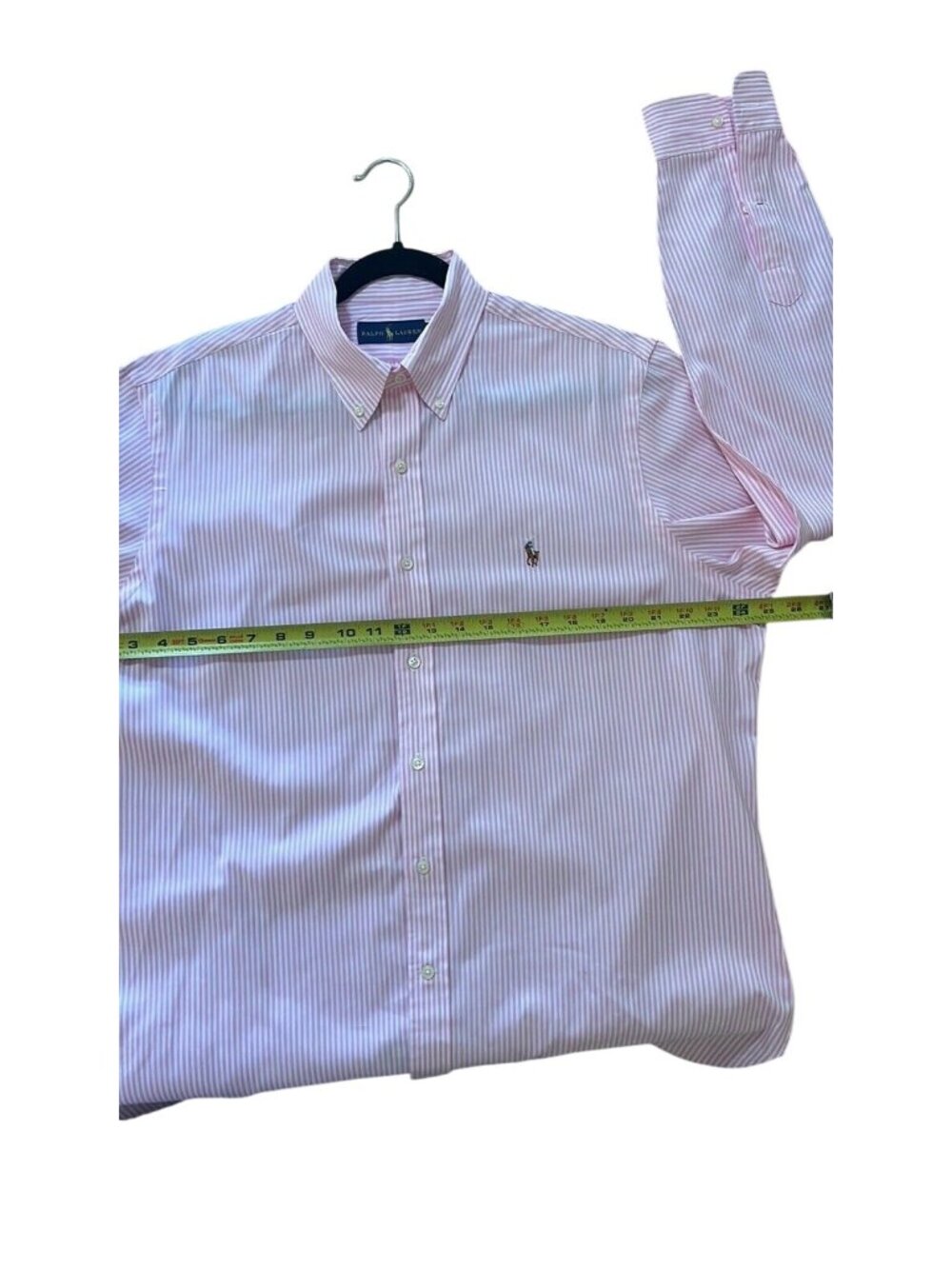 Ralph Lauren pink&white stripe button down shirt men’s sz 16.5/42 100% cotton pr - Picture 6 of 12